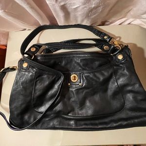 Y2K VINTAGE MARC by MARC JACOBS Black Leather Crossbody Satchel